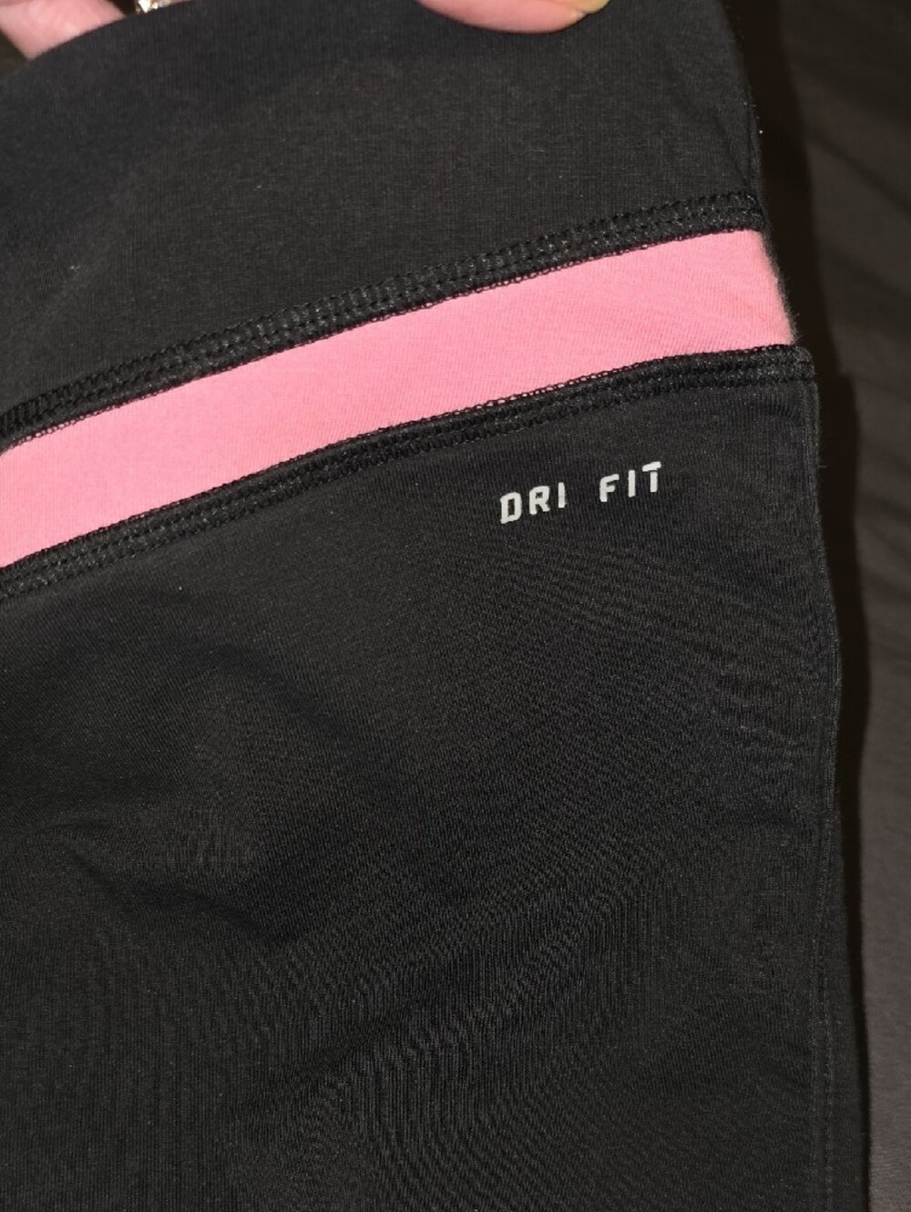 Nike Black Wide-Leg Capris with Pink Swoosh - Picture 8 of 9
